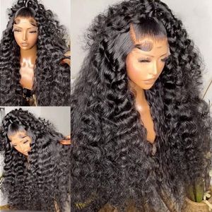 Loose Deep Wave Lace Front Human Hair Wigs for Women Black 13x4 Lace Frontal Wig Transparent HD Lace Glueless Synthetic Wig Pre Plucked Pich