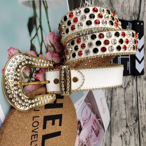 4 0cm Fashion Bb Simon rhinestone Belt with bling rhinestones for mens Women Designer belts as Christmas birthday gift 265e