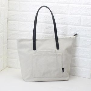 Bag Original Women's Canvas Tote Large Capacity Simple Handbag Solid Color Shopper Single-Shoulder Purse