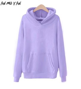 Autumn Purple Warm Women039s Bluza moda solidna kolor zimowy polar Tops Hoodie 2012168395390