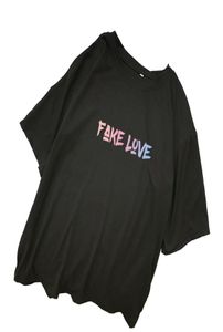 가짜 사랑 T 셔츠 여성 여름 KPOP 편지 인쇄 TSHIRT HARAJUKU 캐주얼 kawaii 탑 스트리트웨어 카미사 Mujer shirt4829612