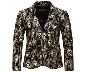 Designer Herrkläder kostymer lyxiga modemän Blazers Feather Printed Spring Jacket Stylish Fancy Mentes Host Suits Blazers Cost8139885