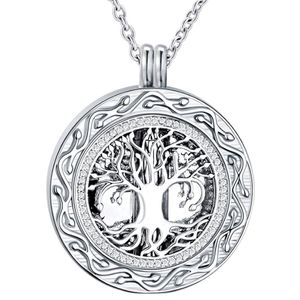 Tree of Life Round Cremation Urn Necklace - Cremation Jewelry Ashes Memorial Keepsake Pendant - Funnel Kit Included 303T