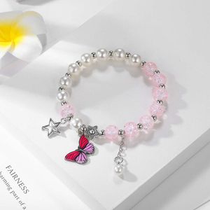 Temperament Nowy styl Najlepszy przyjaciel Pearl Popcorn Crystal z niszowym projektem japońsko -koreańsko -niebieska biżuteria bransoletki łuku
