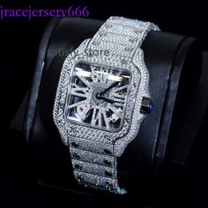 Top Brand Custom Design Men Woman a mano Set a mano ghiacciata Diamond Moissanite orologio
