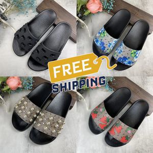 Designer Sandalen Hausschuhe Paris Neue Gummirutschen Sandalen florale Brokat Frauen Männer Slipper flacher Boden Flip Flops Damen Mode Streifen Strand Sandale US 5-11.5