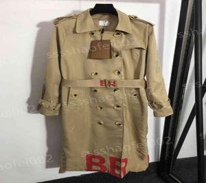 Luxury Womens Trench Coat Bbr Red Letter Logo Print Slim Long Coats Lining With Classic Check Pattern Jackets Designer Women Cloth9943839