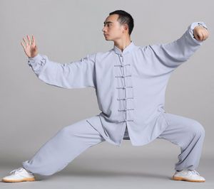 Unisex cottonsilk Wushu Traditional Chinese Clothing KungFu Uniform Suit Uniforms Tai Chi Morning Exercise Performance Wear Jacke1661661