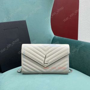 YSLA -Bag -Bag Designer Umhängetasche 10A Top -Quality Crossbody Bags Designer Umschlagpreis 22,5 cm echter Leder Umhängetasche Frau Wallet With Box A157