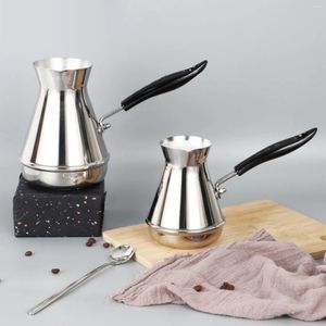 Vattenflaskor En 850 ml rostfritt stål kaffekanna europeisk stil Långhanterad MOKA Fancy Milk Tea Cup-redskap