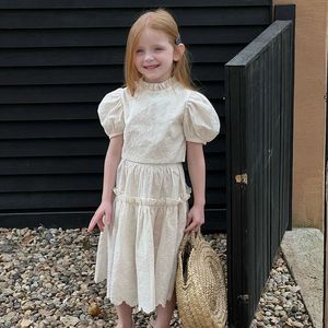 Bambine vintage per bambini ricamato floreale set principessa blusa in stile spagnolo set di camicette di stile bambino abbigliamento per bambini 9t 240527