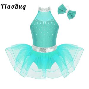 Dancewear infantil garotas balé tutu vestido lantejoulas malha tule ginástica collant moderna dança lírica costume de dança de dança de dança de dança y240524