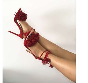 Замшевые дамы Silla 2024 Правители кожа 11 см высотой туфли на каблуках открытые пальцы на одну строчку с шнурками Свадебная вечеринка больше цветов 34-43 159d0