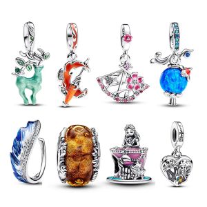 925 Silver 2024 Fashion New Charms Fit Charms Pan Оригинальный браслет -ожерелье женского нового подвеска.