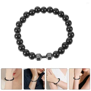 Charme Armbänder Hantelarmband -Perlen -Männer kühl für Herren Perlen Fitnessstudio gewichtete Perlen Schwarz