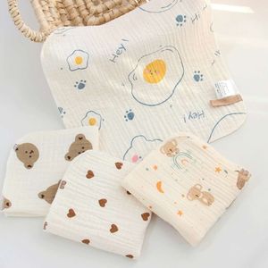 25x25cm Baby Bibs Square Infant Saliva Cartoon Printed Face Towel Soft Breathable Hand Washcloth Burp Cloth