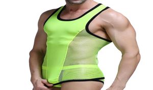 TANK TOP MEN039S Underkläder Vest Cultivate One039S moral Sexig manlig render underkläder Mesh Gym Bodybuilding Clothings Fitnes3435814