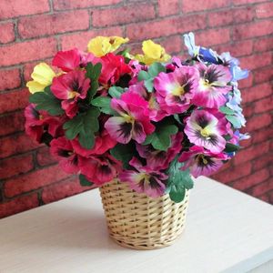 Decorative Flowers Imitation Pansy Silk Cloth Flower Creative Artificial Simulation Plant Wedding Home Office Decoration No Flowerpot