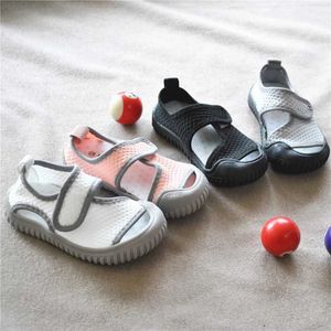 Sandały Dziecięce Kolorowe oddychające buty sportowe z płaską siatką dla chłopców i dziewcząt szary biały różowy czarny D240527