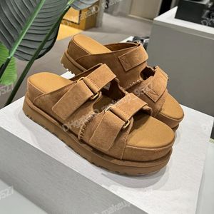 Kvinnor Sandaler tofflor Designer GoldenStar Hi Slingback Women tofflor Platform Chunky Beach Slides Tasman Mules Comfort Fashion Classics Sport Shoes Chestnut