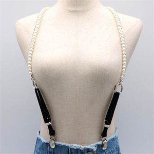 Mode hängslen kvinnor högkvalitativa pärlläderbälten hängslen manlig justerbar 3 metallklippremband sexiga hängslen 220509 190 år