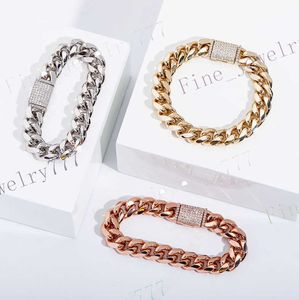 NOVO Design Design personalizado Exclusivo Hip Hop Moissanite Chain Link Chain Bracelet Mens Cuban Link