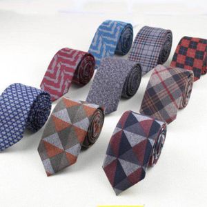 Linbaiway Erkek Yün benzeri kumaş boyun bağları Çizgili pamuk sıska kravat erkekler için iş ince kravatlar corbatas özel logo 298l