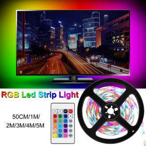 5V USB RGB LEDストリップライト2835SMDフレキシブルLEDSTRIP RGBWリボン1M 2M 3M 4M 5M HDTVテレビデスクトップスクリーンバックライトバイアス照明228T