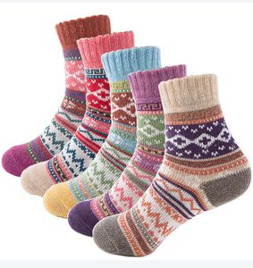 Thick Whole Autumn Winter Warm Womens Socks Lovely Sweet Classic Colorful Multi Pattern Wool Blends Literature Art Style Cash9845524