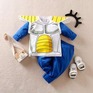 BAMBINO FRITÀ LUNGA LUNGA E AUTUNGGIO GIULLO ABBIGLIAMENTO ANIME ANIME COTHETTO COTONE CON PANTS SET DUE PEZZE L2405