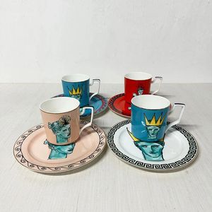 Creative Crown Man Avatar Ceramic Mug Plate Par Present Dessert Fruit Mug Dish Delicate Office Water Cup Home Decoration Modern 240527
