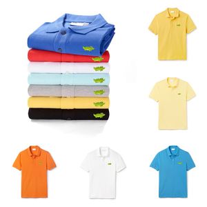 남성 브랜드 Lacos 폴로 셔츠 고품질 고급스러운 남자 티셔츠 디자이너 폴로 셔츠 하이 스트리트 자수 악어 인쇄 의류