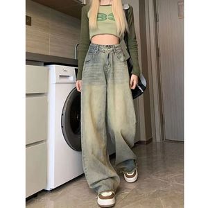 Xpqbb Wide Leg Denim Pants for Women Vintage 90S Streetwear Baggy Y2K Jeans Woman High Waist Full Length Straight Trousers 240527