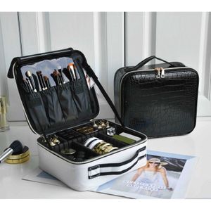 Caixas de armazenamento Bins New Pu Leather Makeup Bag Adequado para mulheres Multifuncionais Caixa de Maquiagem de Armazenamento de Viagem portátil S2452702