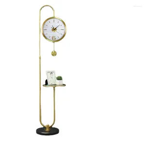 Relógios de mesa de estilo europeu Piso de relógio em pé Luz de luxo em casa pura decoração de cobre moderno iLent grande
