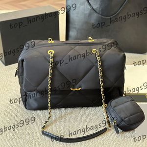 Moda tuval bowling çanta omuz çantaları lüks tasarımcı altın zincirleri ile crossbody el çantaları