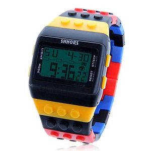 Детские часы Shhors Watches Led Digital Watches Электронные наручные часы Модные пластиковые часы Женщины смотрят Rainbow Watch Reloj Mujer Y240527