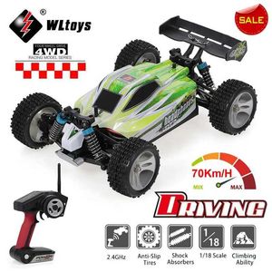 電気/RCカーエレクトリック/RCカーWLTOYS A959 A959-B 1 18 RC RACING 4WD 70km/h高速2.4gリモートコントロールオフロード車両ハンドカートボーイおもちゃの子供ギフトWX5.26