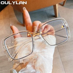 Fashion Sunglasses Frames Oulylan Blue Light Blocking Glasses Frame Women Men Square Spectacle Optical Computer Prescription Eyeglasses 266E