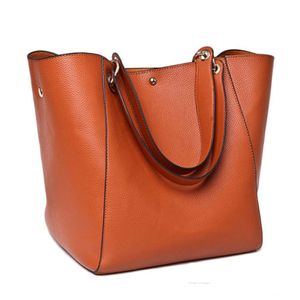 Handväska litchi mönster stor kapacitet usa stil kvinnor handväska mode totes mjuk läder hög kvalitet handväska kvinnor väska 253u
