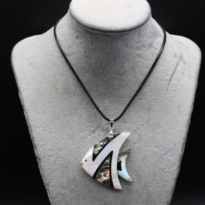 Подвесные ожерелья натуральная раковина Симпатичная рыбная ожерелье модные ювелирные украшения мать жемчужной кожи веревки для женщин подарок 289y