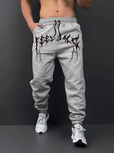 Calças masculinas Harajuku Hip-Hop Pontos impressos Padrão Slim Men Y2K Gothic Leisure Fashion Sports Sports Wear Wear Casal Sweats Frete grátis J240527