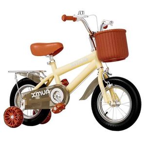 バックシートのバックシート付きレトロチャイルド自転車の自転車補助車輪炭素鋼子供バイク2〜9歳に適した12-18インチY240527