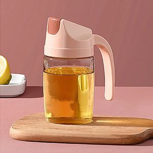 300ML Macaron Color Household Leak-proof Glass Oiler Soy Sauce Vinegar Bottle Automatic Opening and Closing Seasoning Oil Bottle