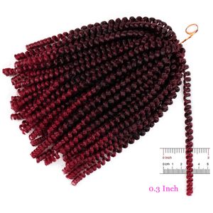 Spring Twist Crochet Hair de 8 polegadas de crochê de crochê de 8 polegadas CORES OMBRE BRAIDANDO CABE