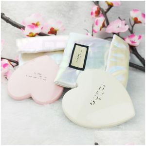 Compact Mirrors Make Up Portable Acrylic Love Pink White Heart Shaped G Letters Mirror Handheld Makeup With Brand Case Bag Pouch Drop Otqqt