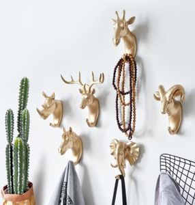 Cabides racks ganchos montados na parede Capace de cabeceira de cabeça de animal girafa girafa alces decoração decorativa decoração acessor915711397