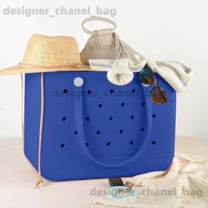 Beach Bags 1 hot oversized beach bag summer EVA basket womens silicone beach handbag with holes breathable shopping bag storage basket T240528