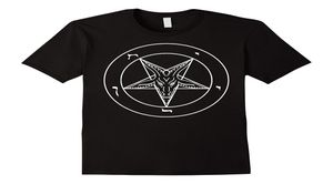 PENTAGRAM T SHIRT Z BAPHOMET GODA GŁOWA SATANIC BLACK STAR Summer Short Sleeve T Tops S3xl Duży rozmiar bawełniane koszulki 3168431