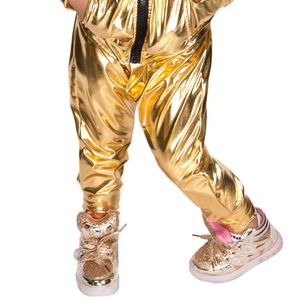 2022 New Fashion Kids Harem Hip Hop Dance Pants Children's Clothing Sweatpants Performance Costumes Baby Sports Gold Trousers L2405